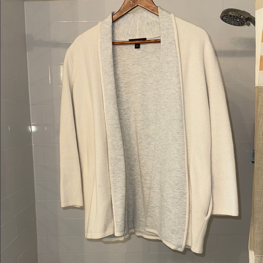 Ann Taylor Women's Ivory Open Front Cardigan